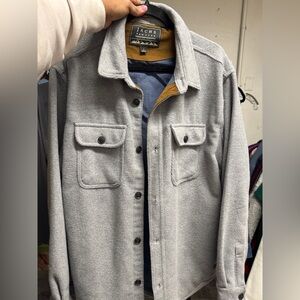 Jachs Me’s Wool Blend Overshirt with Corduroy Collard